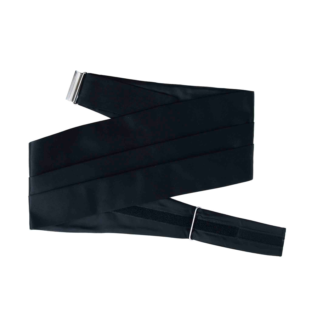 Black Satin Bow Tie & Cummerbund Set Serà Fine Silk