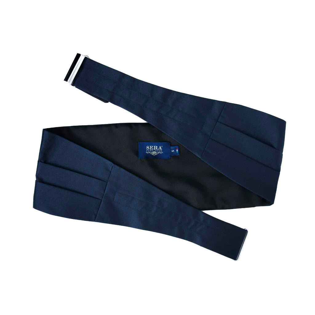 Navy Blue Silk Satin Cummerbund Serà Fine Silk