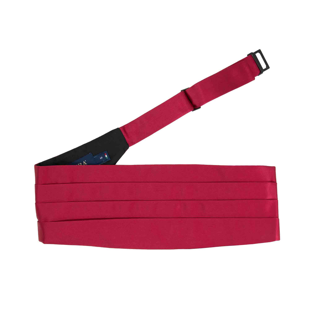 Red Silk Satin Bow Tie and Cummerbund Set Serà Fine Silk