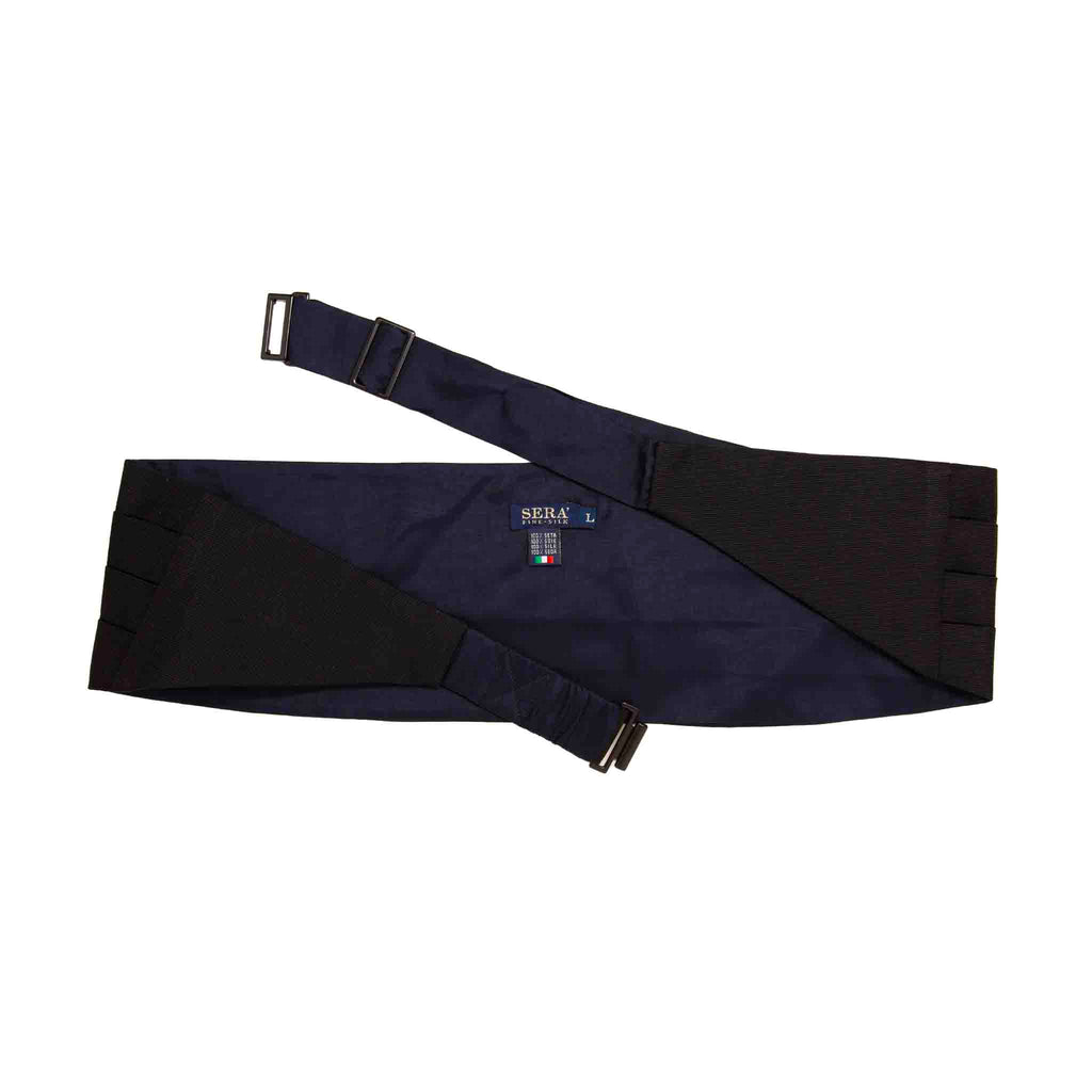 Dark Blue Grosgrain Silk 4 Pleat Cummerbund Serà Fine Silk