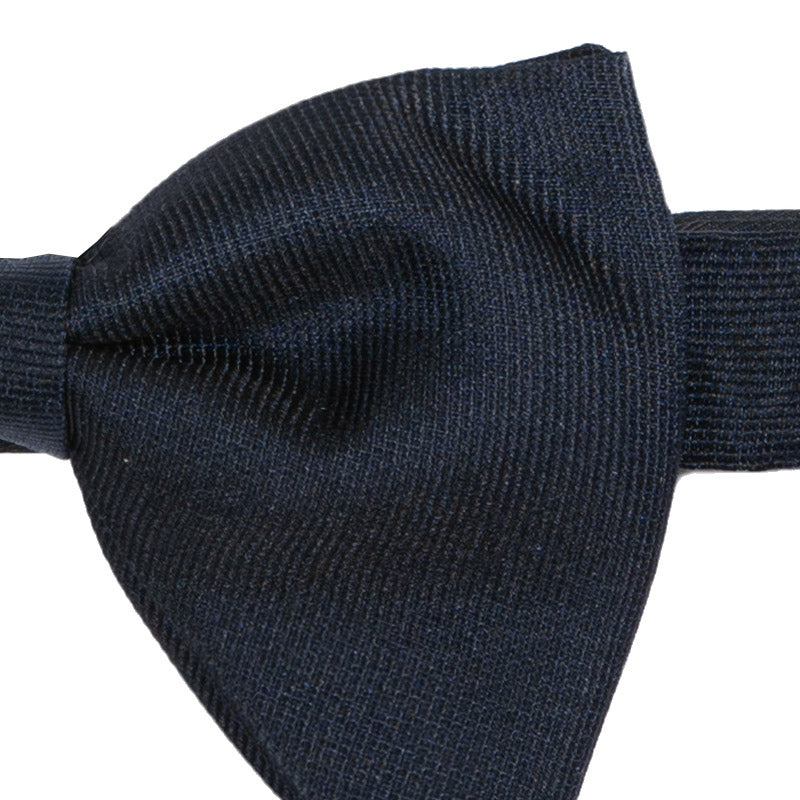 Oxford Dark Blue Grosgrain Pre-Tied Silk Bow Tie Serà Fine Silk