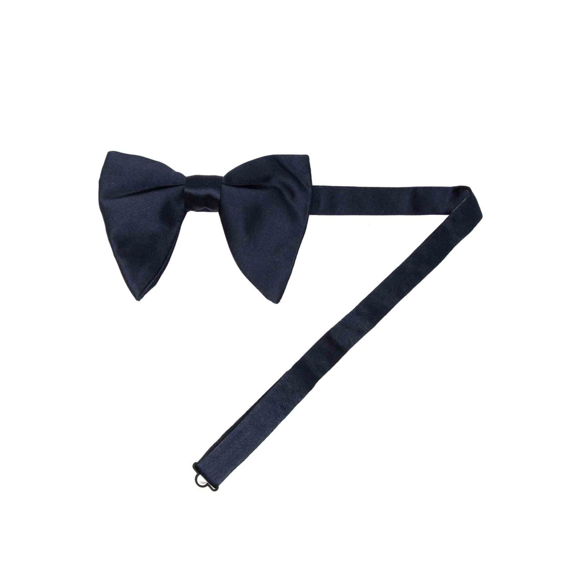 Dark Blue Pre-Tied Silk Butterfly Bow Tie