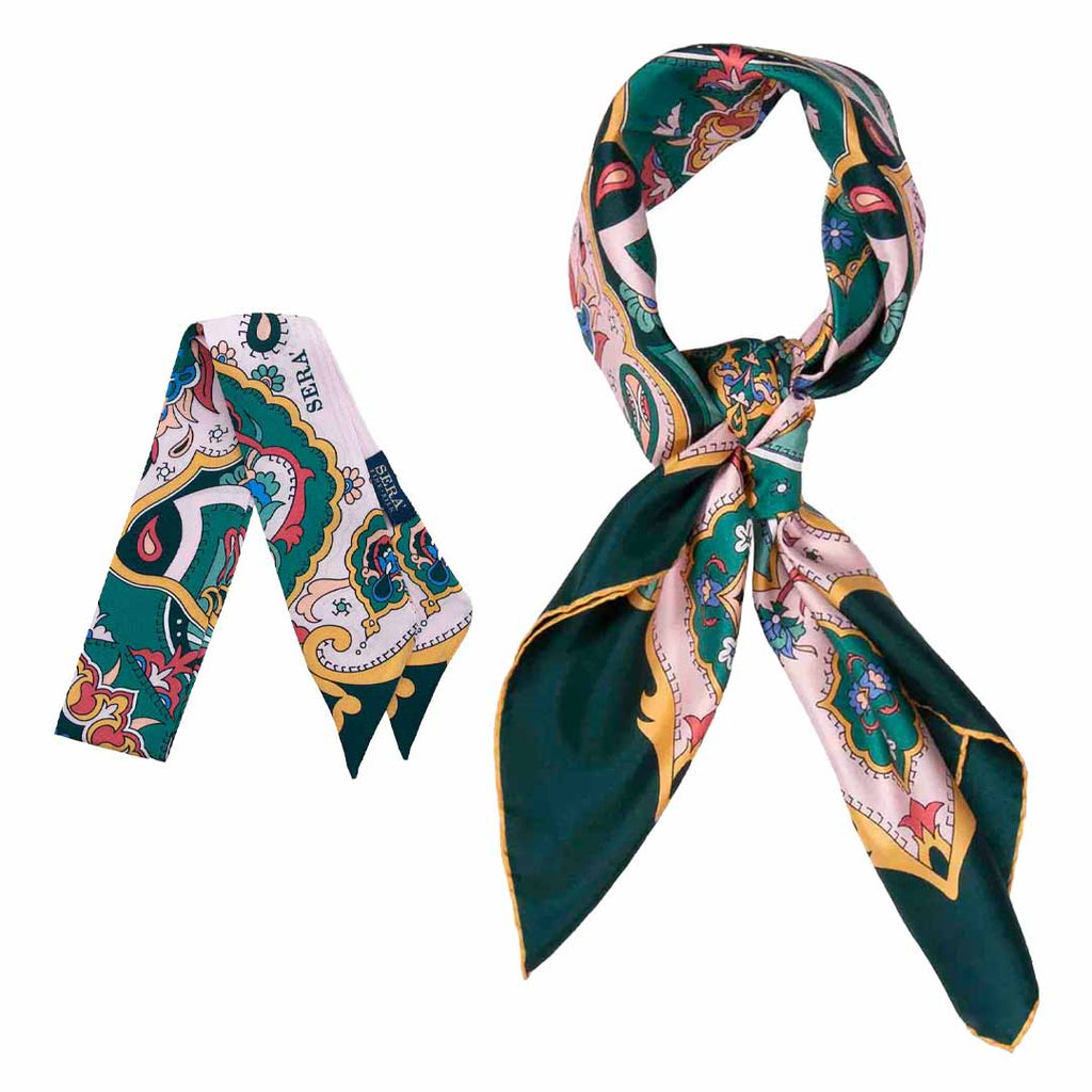 Flora Green & Pink Silk Duo Serà Fine Silk