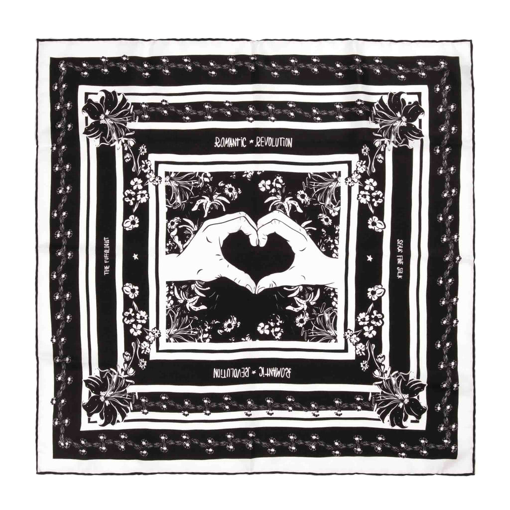 Romantic Revolution Black Silk Bandana Serà Fine Silk