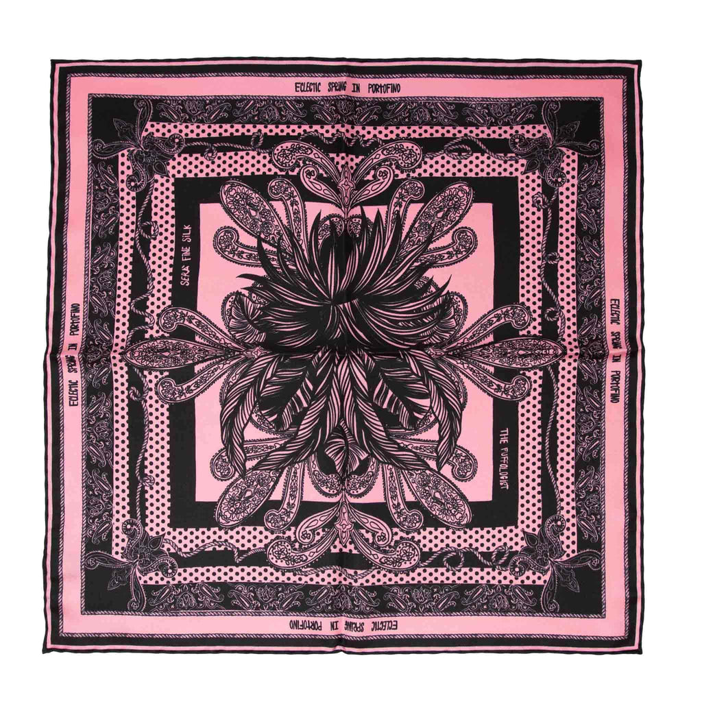 Eclectic Spring in Portofino Pink Silk Bandana Serà Fine Silk