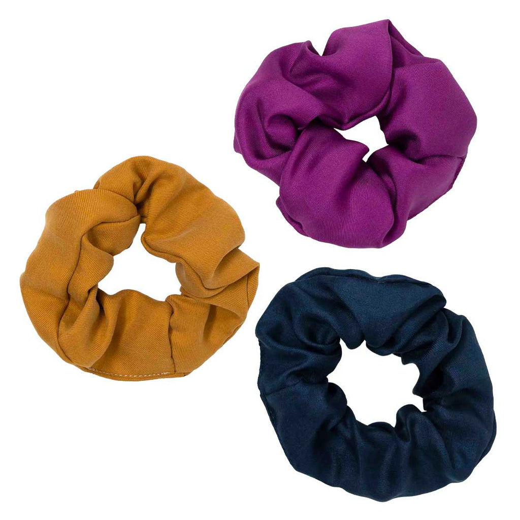 Gold, Purple & Navy Scrunchie Trio Serà Fine Silk