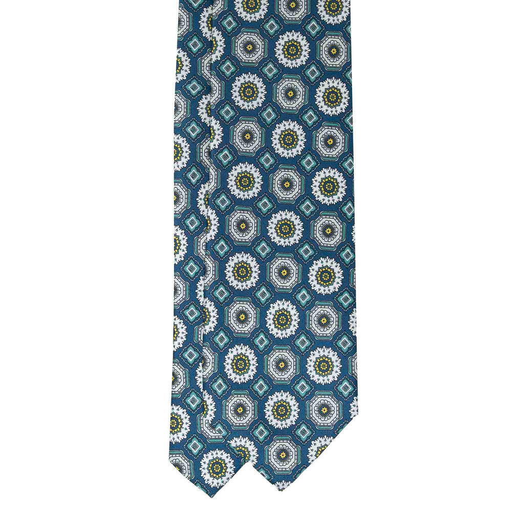 Green Medallions Silk Tie Serà Fine Silk