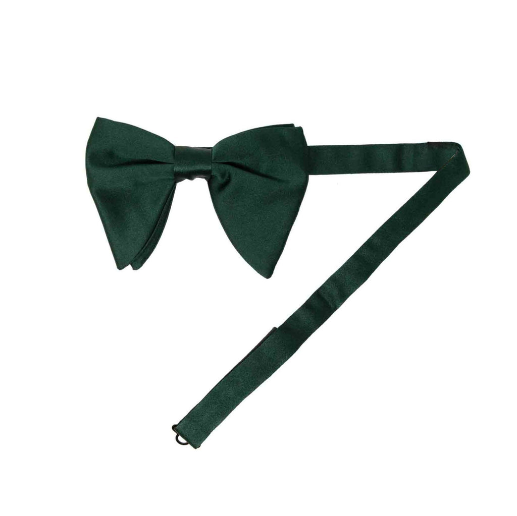 Green Silk Bow Tie - Extra Big Butterfly shape Serà Fine Silk
