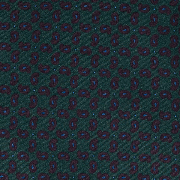 Green and Purple Paisley Silk Tie Serà Fine Silk