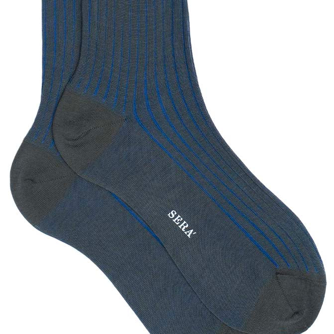 Green & Royal Blue Cotton Socks Serà Fine Silk