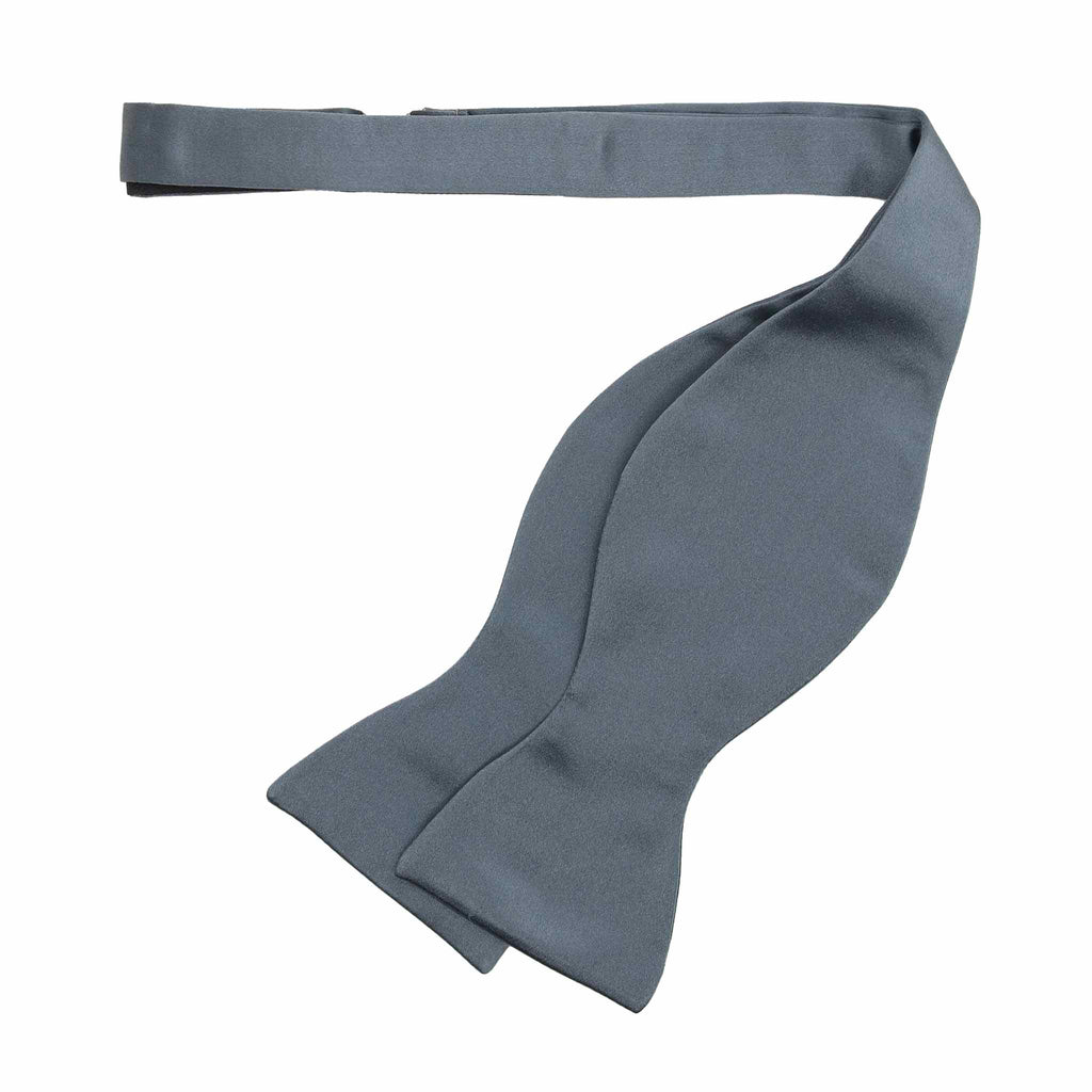 Grey Self-Tie Silk Satin Bow Tie Serà Fine Silk
