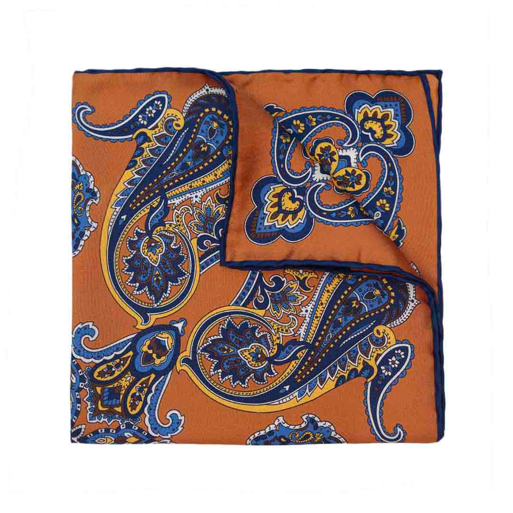 Leather Nebbiolo Silk Pocket Square Serà Fine Silk