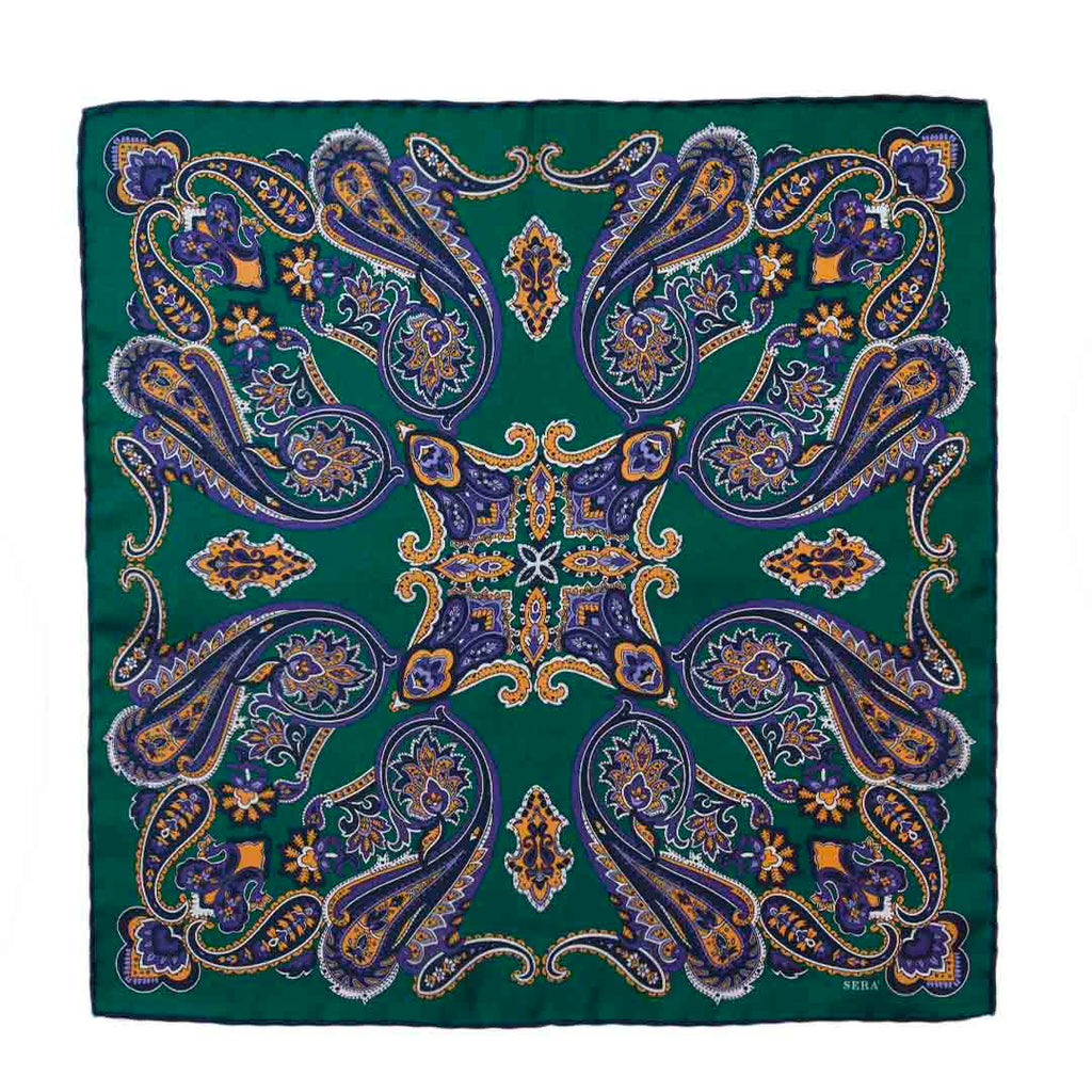 Mint Nebbiolo Silk Pocket Square Serà Fine Silk