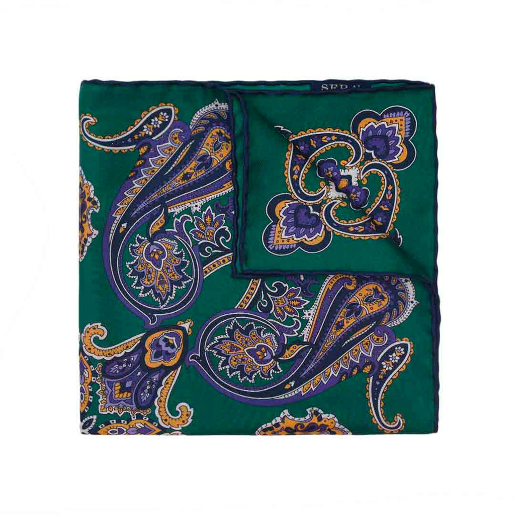 Mint Nebbiolo Silk Pocket Square Serà Fine Silk