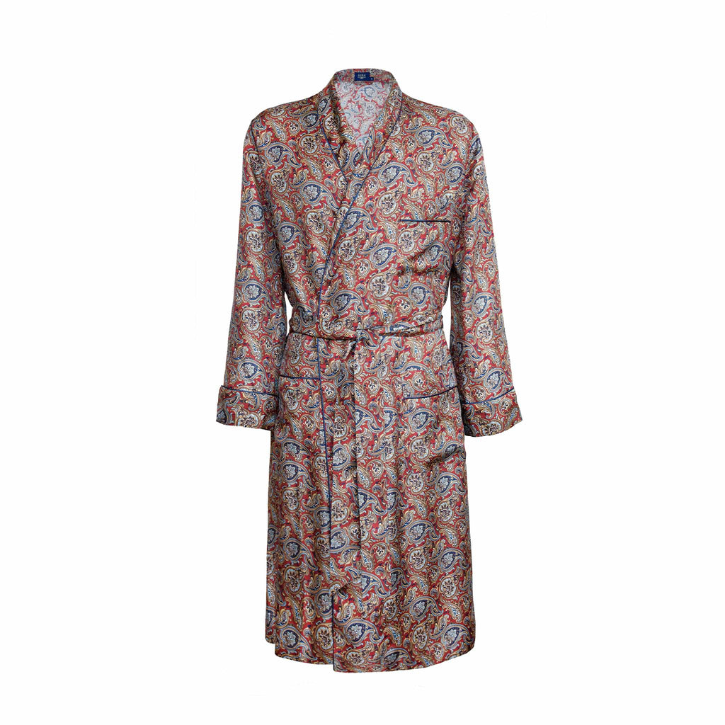silk paisley dressing gown Unlined Luxury Handprinted Silk Dressing Gown