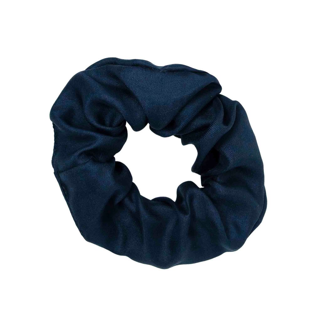 navy blue silk scrunchy