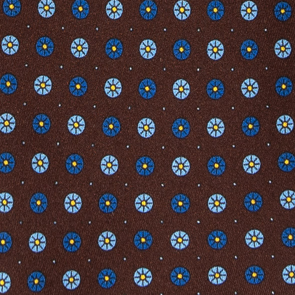 Brown with Small Circles Pattern Silk Tie Serà Fine Silk