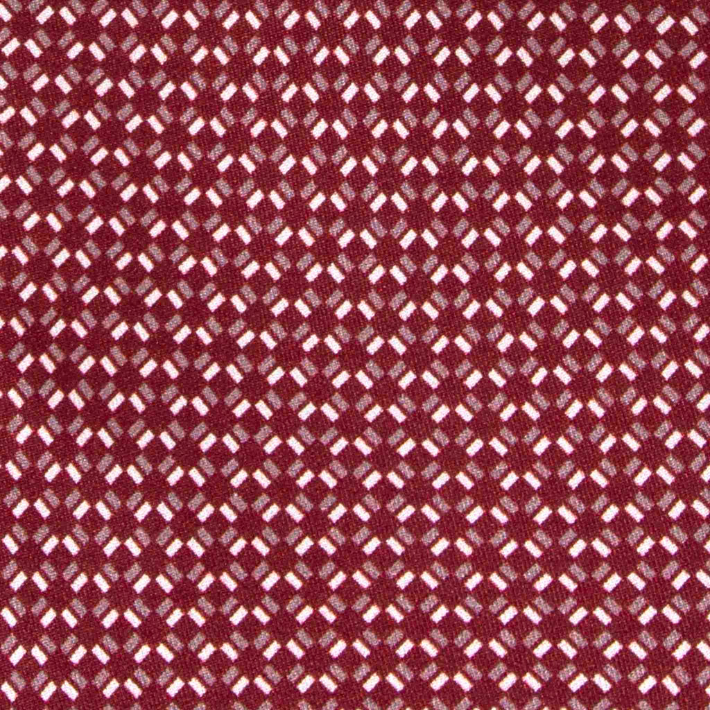 Burgundy with Small Geometric Pattern Silk Tie Serà Fine Silk