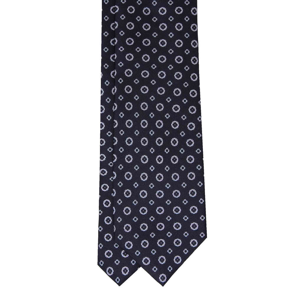 Charcoal and Grey Pattern Silk Tie Serà Fine Silk