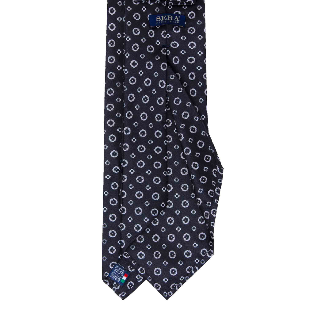 Charcoal and Grey Pattern Silk Tie Serà Fine Silk