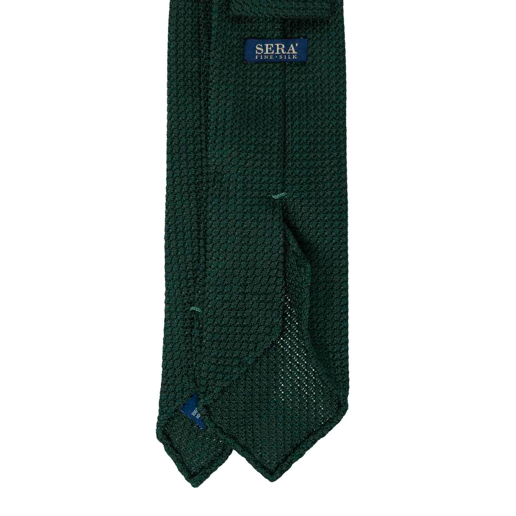 Forest Green Garza Grossa Grenadine Silk Tie Serà Fine Silk