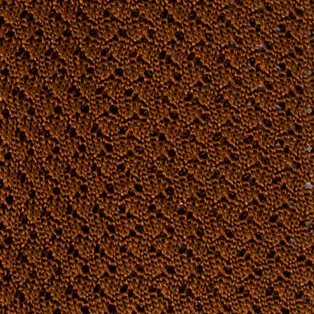 Havana Hazelnut V Point Knitted Tie Serà Fine Silk