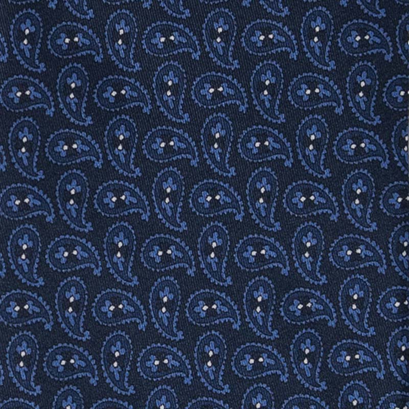 Navy With Blue Paisley Silk Tie Sera Fine Silk
