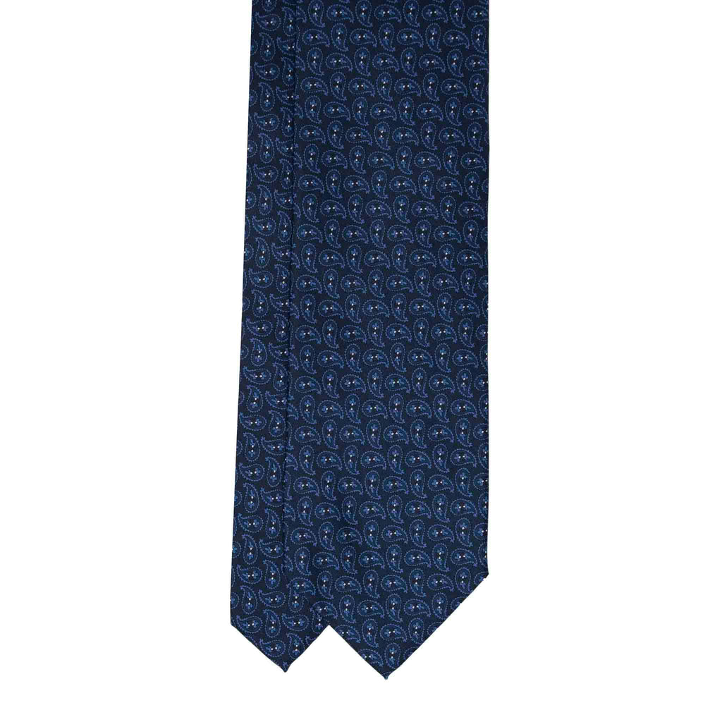 Navy With Blue Paisley Silk Tie Sera Fine Silk