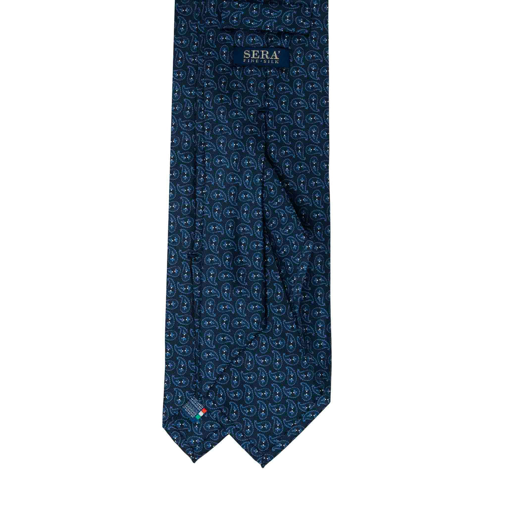 Navy With Blue Paisley Silk Tie Sera Fine Silk