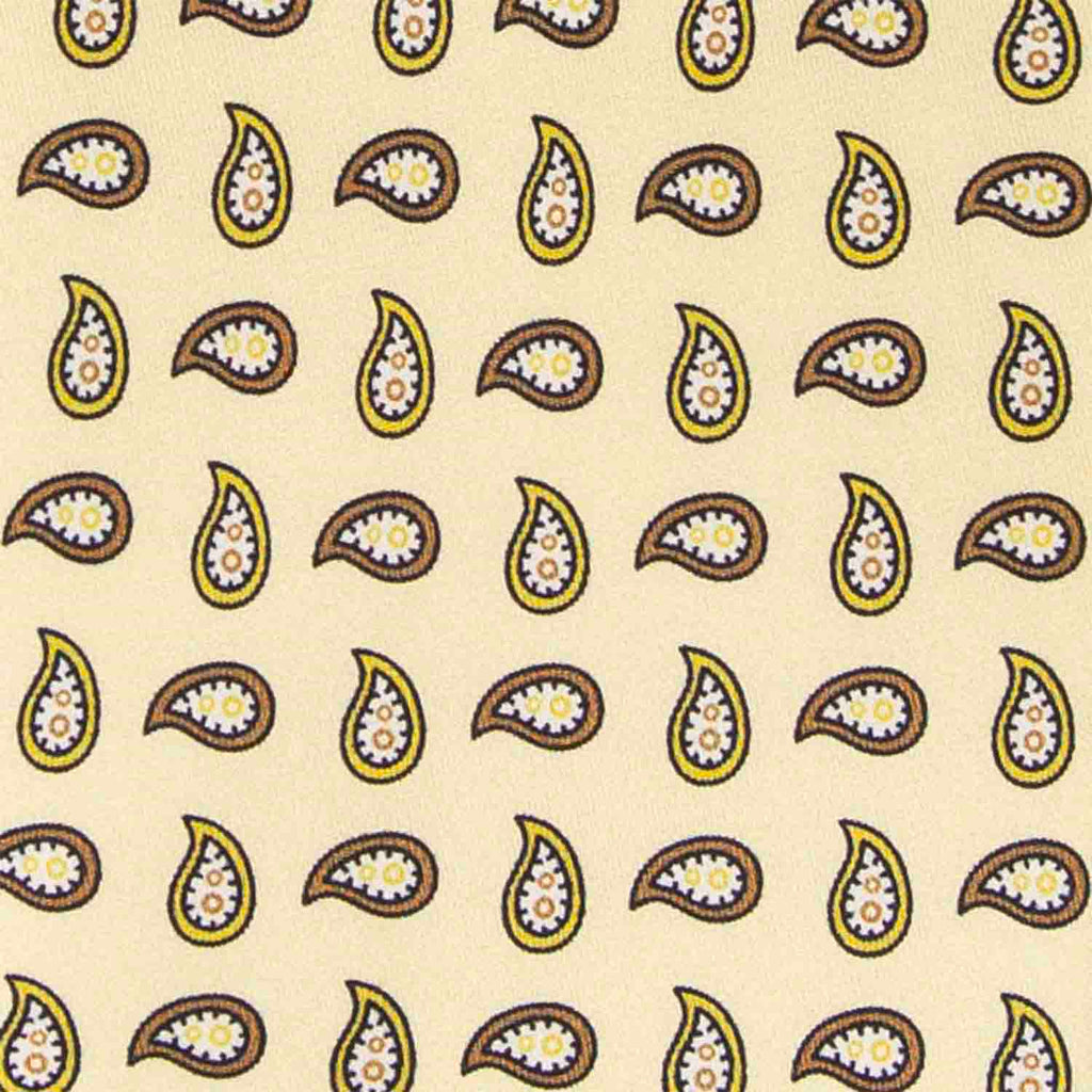 Pale Yellow Paisley Silk Tie Serà Fine Silk
