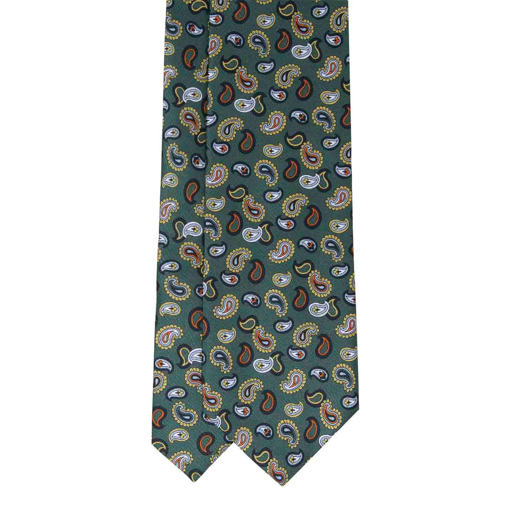 Sage Green Paisley Silk Tie Serà Fine Silk