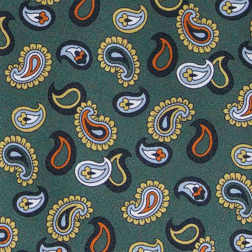 Sage Green Paisley Silk Tie Serà Fine Silk