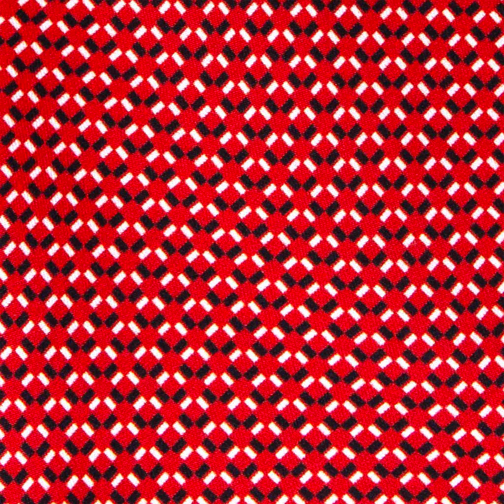 Red with Small Geometric Pattern Silk Tie Serà Fine Silk