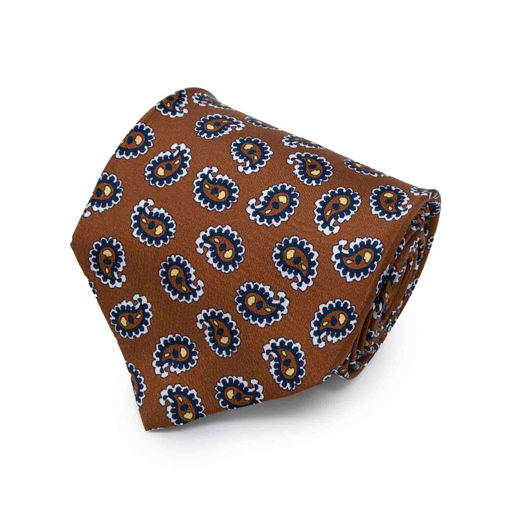 Brown Paisley Silk Tie Serà Fine Silk