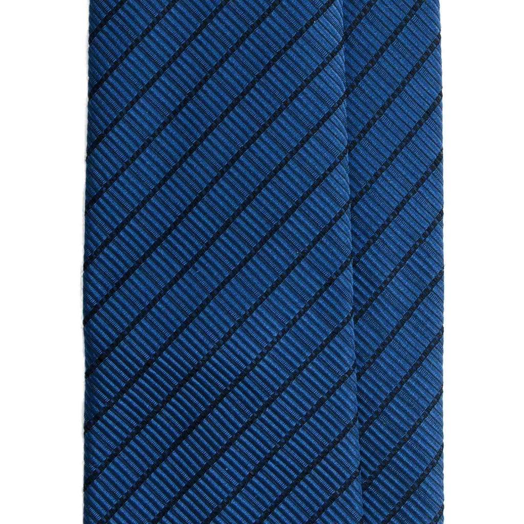 Blue Jacquard Silk Tie with Diagonal Micro Squares Serà Fine Silk