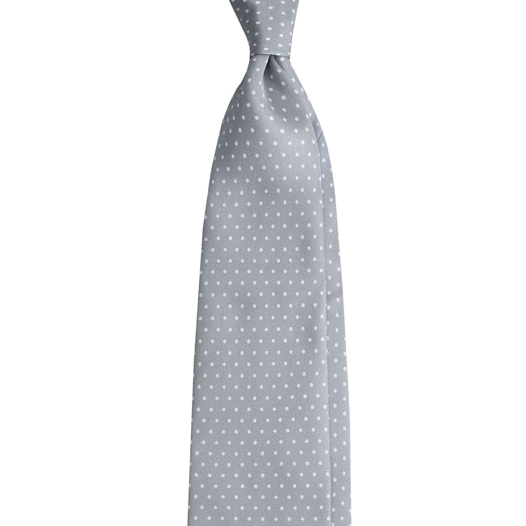Grey Polka Dots Silk Tie Serà Fine Silk