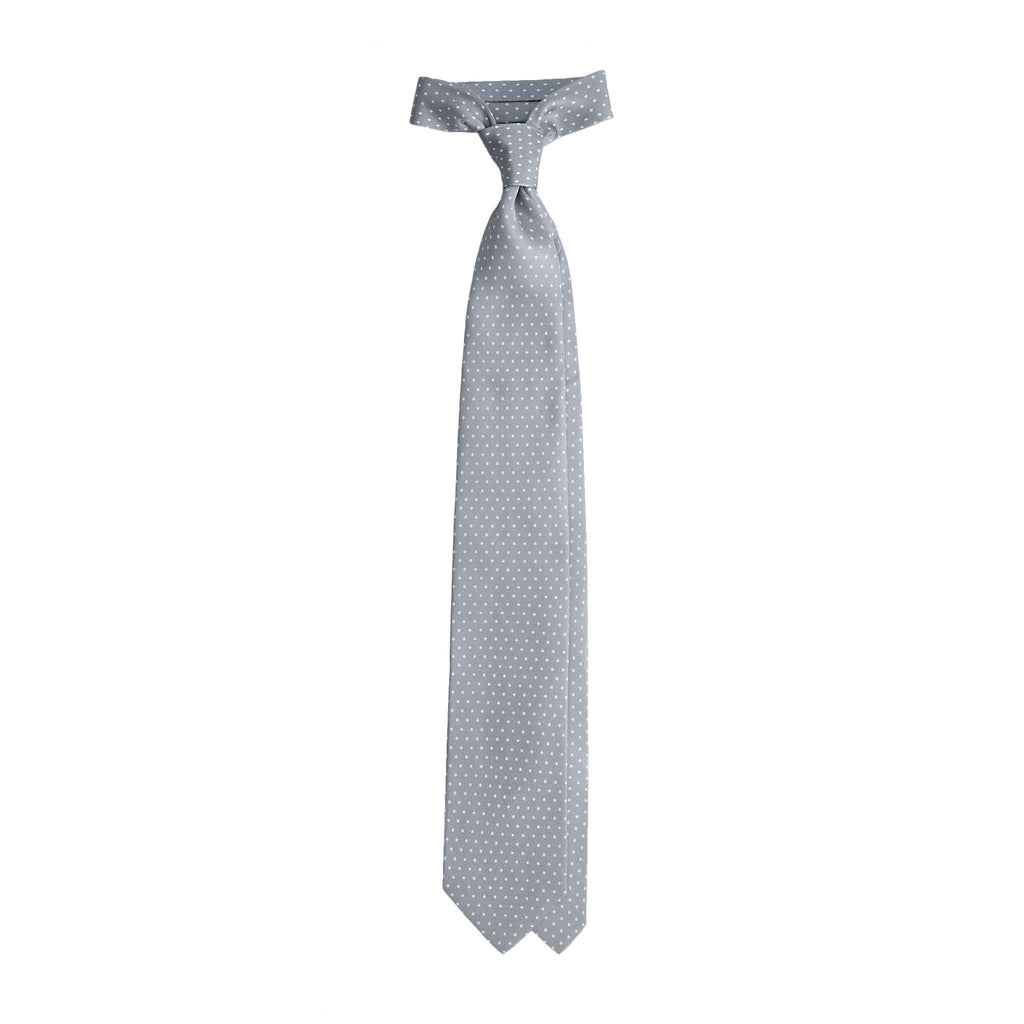 Grey Polka Dots Silk Tie Serà Fine Silk