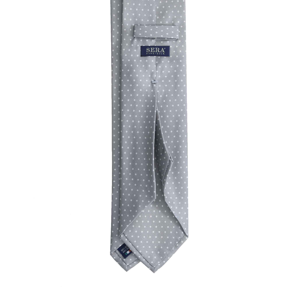 Grey Polka Dots Silk Tie Serà Fine Silk