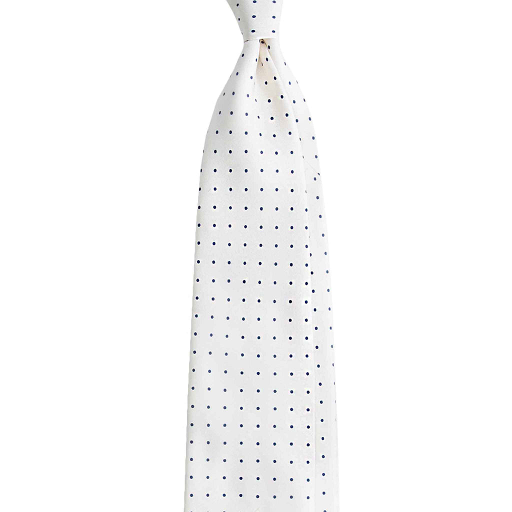 White Polka Dots Silk Tie Serà Fine Silk