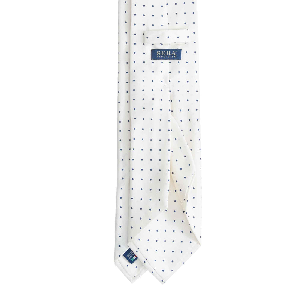 White Polka Dots Silk Tie Serà Fine Silk