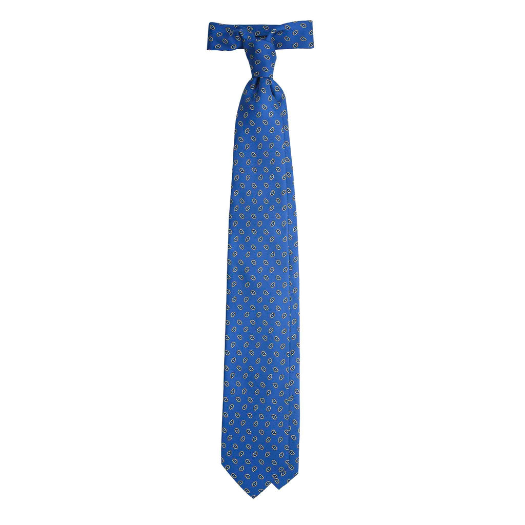 Blue Silk Tie with Small Paisley Serà Fine Silk