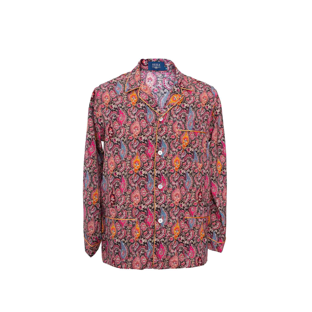 Pink & Grey Paisley Silk Pajama | Serà Fine Silk