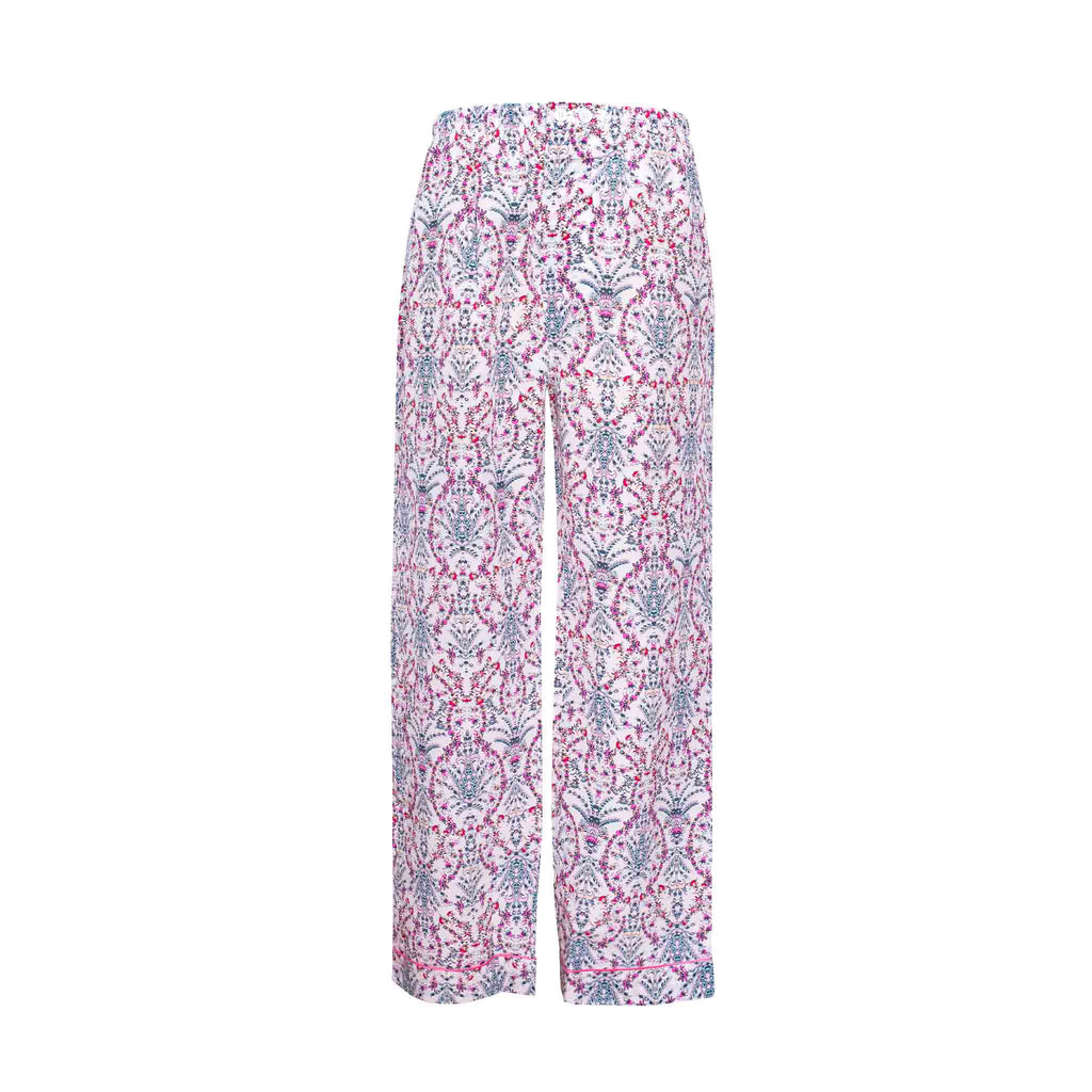 White & Pink Floral Silk Pajama Serà Fine Silk