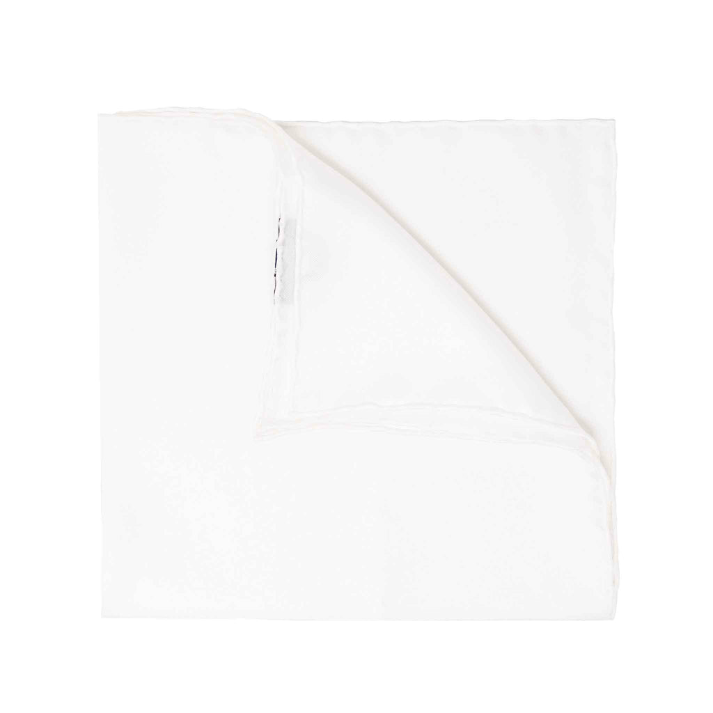 White Silk Pocket Square Serà Fine Silk