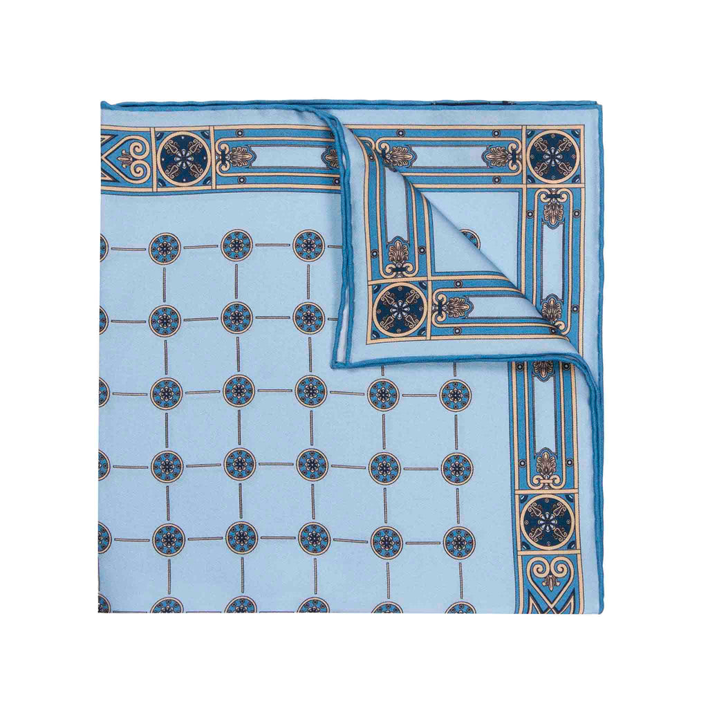 Milano Daylight Light Blue Pocket Square Serà Fine Silk