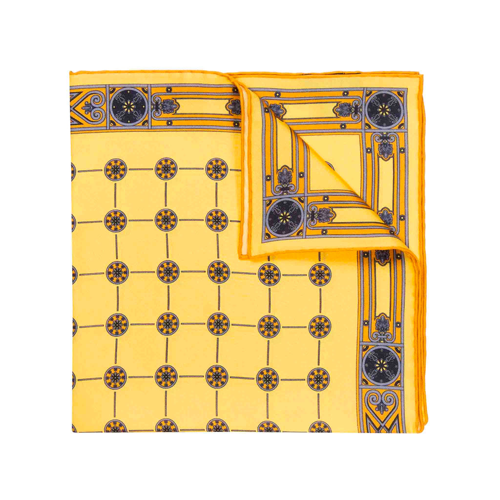 Milano Sunrise Yellow Pocket Square Serà Fine Silk