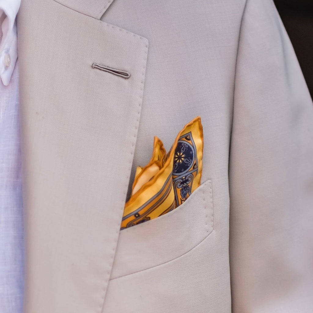 Milano Sunrise Yellow Pocket Square Serà Fine Silk