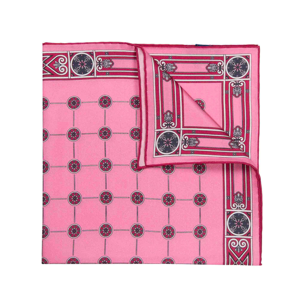 Milano Sunset Pink Pocket Square Serà Fine Silk