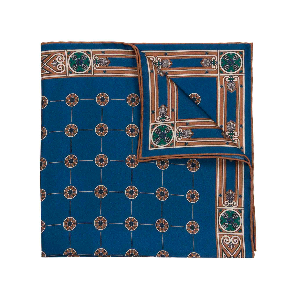 Milano Twilight Blue Pocket Square Serà Fine Silk