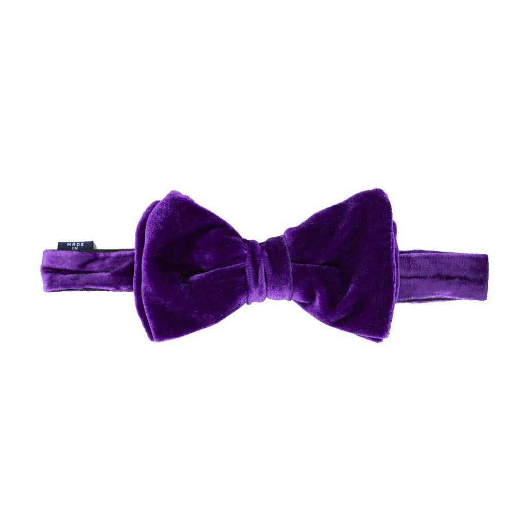 serà fine silk - Purple Pre-Tied Silk Velvet Bow Tie